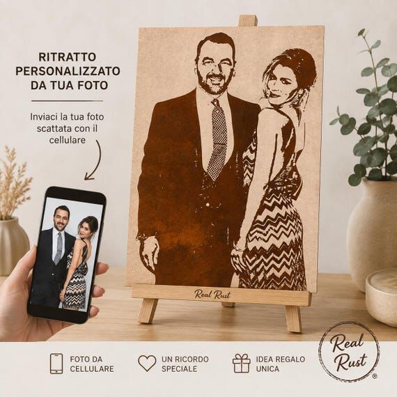 Custom Couple Portrait from Photo on mdf Wood...