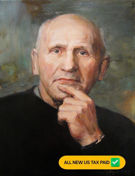 Custom oil portrait from photo, Commission po...