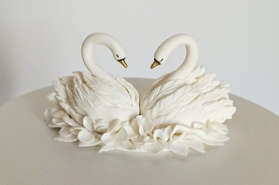 Topper for wedding Wedding Swans paste toppe...