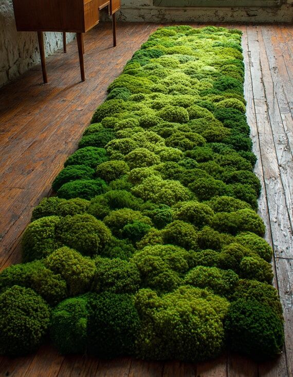 Green Moss Tufted Rug: Botanical Biophilic Ho...