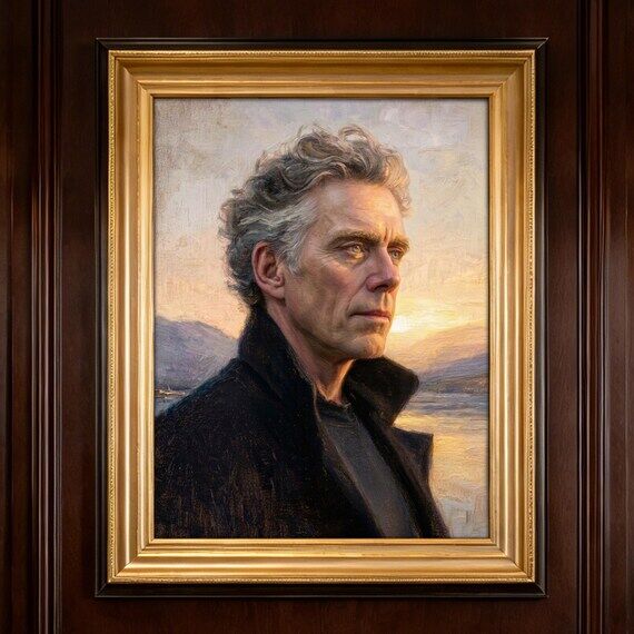 Custom men oil portrait from photo Family Han...