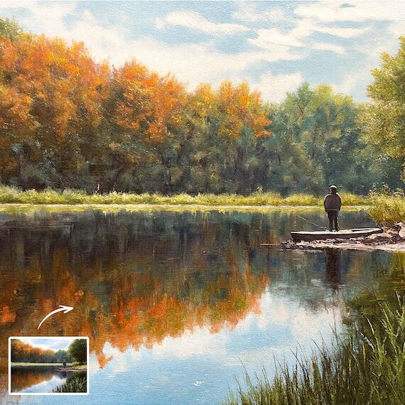 Custom Landscape oil painting from photo Comm...