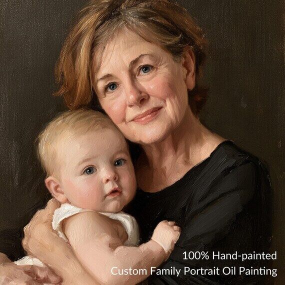 Custom Family Portrait Oil Painting from Phot...