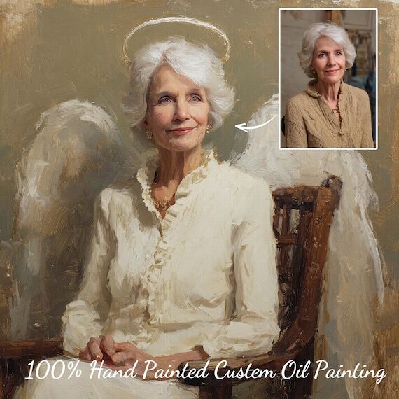 Custom oil painting from photo Hand-painted f...