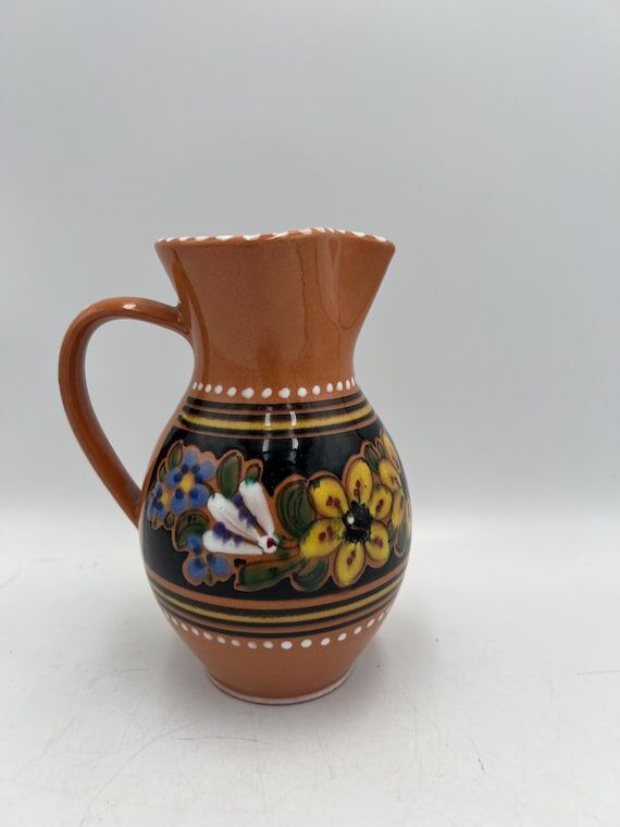 Vintage Folk Art Keralit Czech Peasant Hand-P...