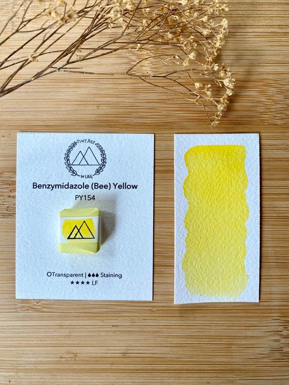 Handmade 'Bee Yellow' Watercolor Quarter Pan,...