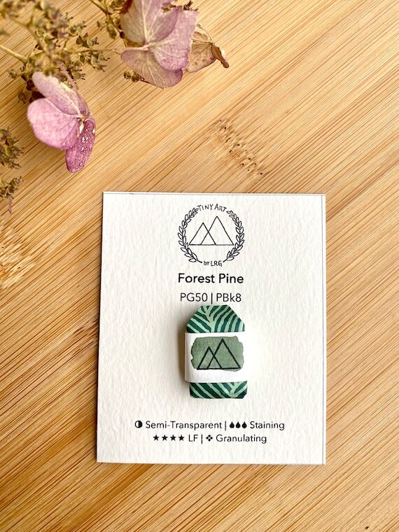 Handmade 'Forest Pine' Quarter Pan Watercolor...
