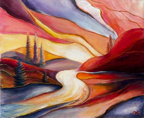 Emotions and Nature- Original Abstract Landsc...