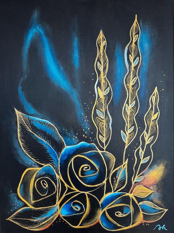 Golden Roses of the Night— Original Black, ...