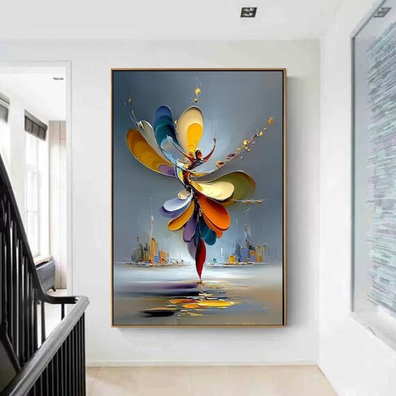 Abstract Ballerina Oil Painting, Textured Pal...