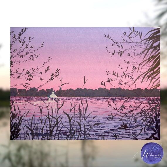 Summertime Sunset — Handmade Painting in Op...