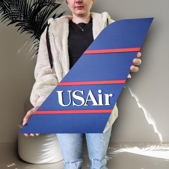 Handmade US Airways Tail Wooden Wall Art: Ret...