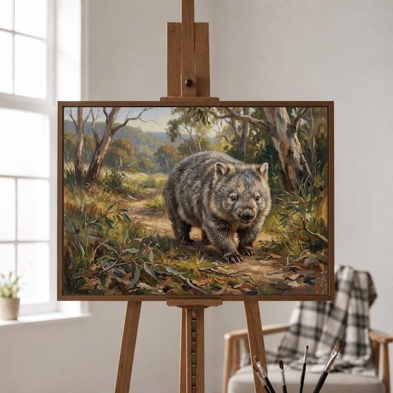 Wombat Oil Painting | Animals & Creatures Wal...