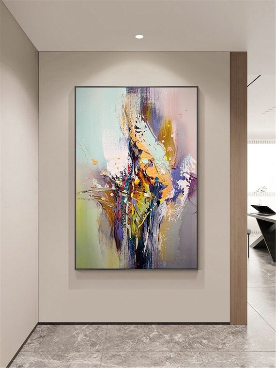 Textured Abstract Acrylic Painting on Canvas,...