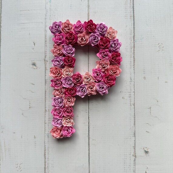 Letter P Monogram - Rolled Flower Design - Sh...