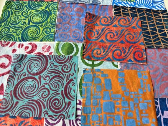 Handmade Gelli Prints on Deli Sheets, Lightwe...