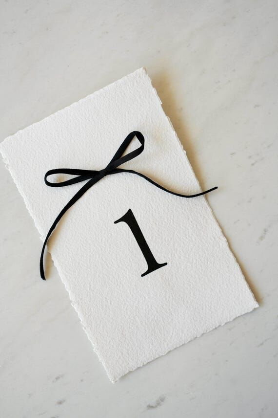 Velvet Bow Handmade paper Table Numbers | Min...