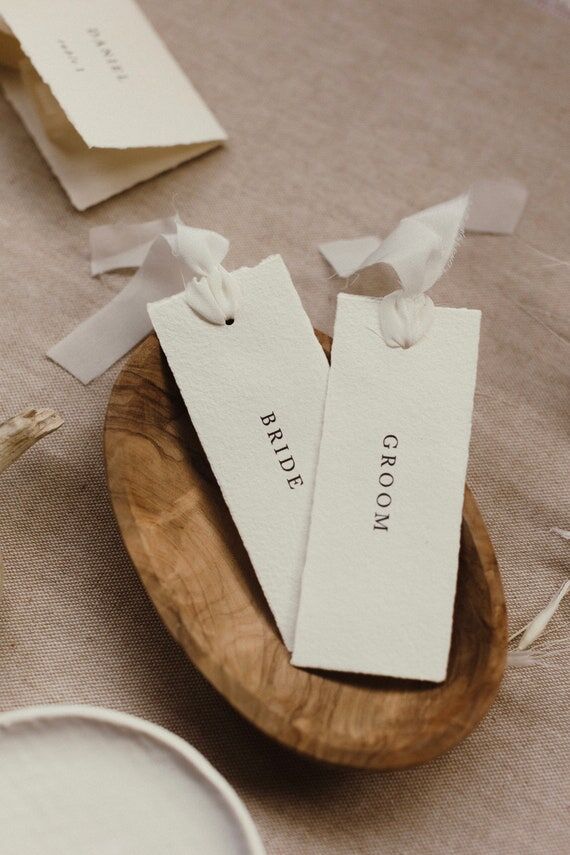 Silk ribbon paper name tag / customized name ...