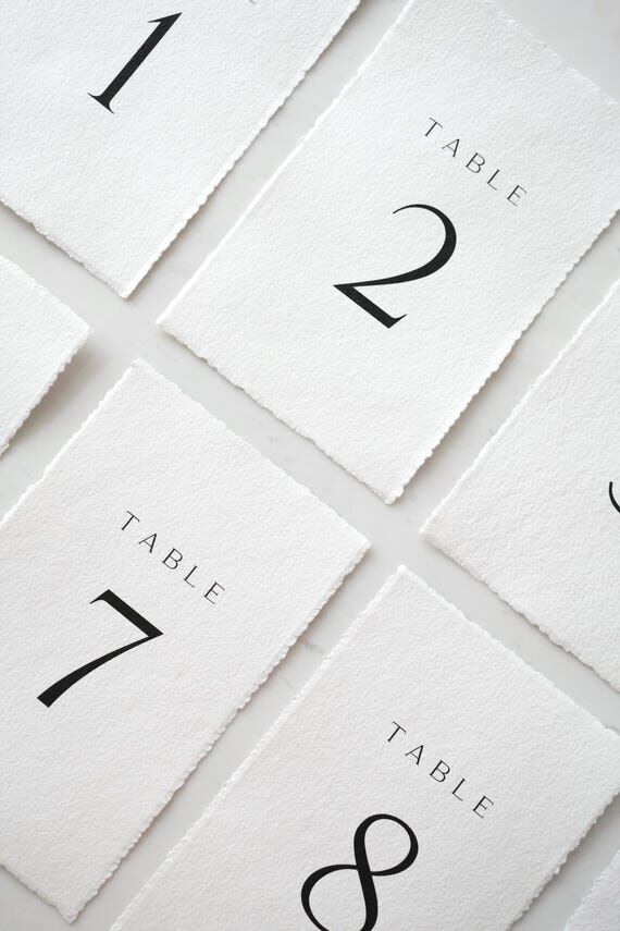 Handmade paper Table Numbers | Minimalist...
