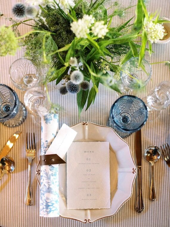 Small Handmade Paper Menu / table setting...