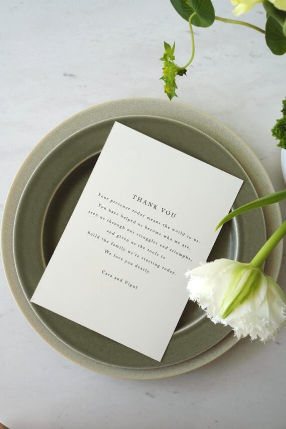 5x7 Thank You Note Table Setting from the bri...