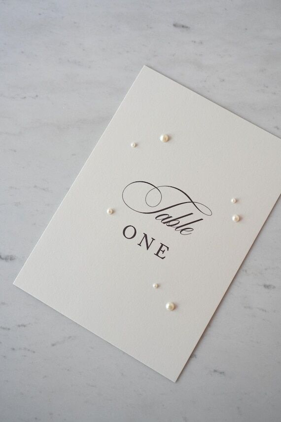 Pearl Embellished Table Numbers | Embellishme...