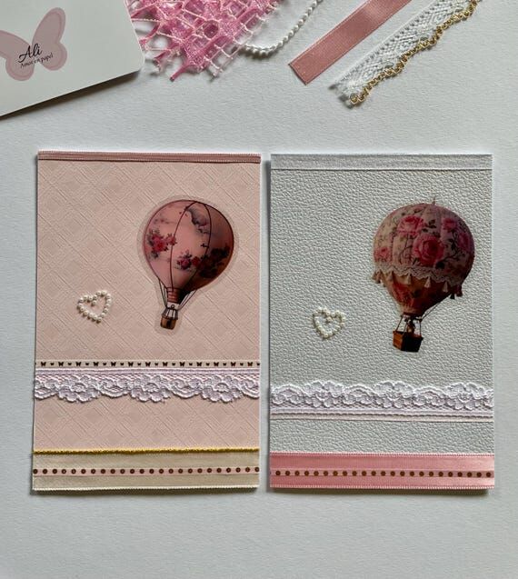 Elegant Handmade Card Set of 2 – Vintage Fl...