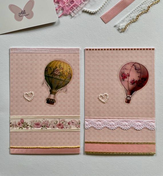 Romantic Handmade Card Set of 2 – Vintage F...