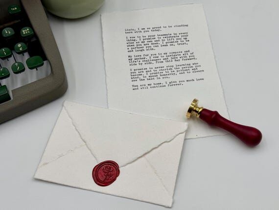 Personalized Love Letter, Wax Sealed Poem, Ha...