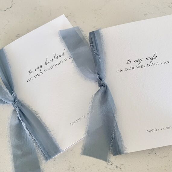 Handmade Paper Vow Books | Set of 2 | His and...