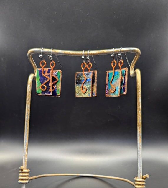 Handmade Paper Collage Earrings: Lightweight ...