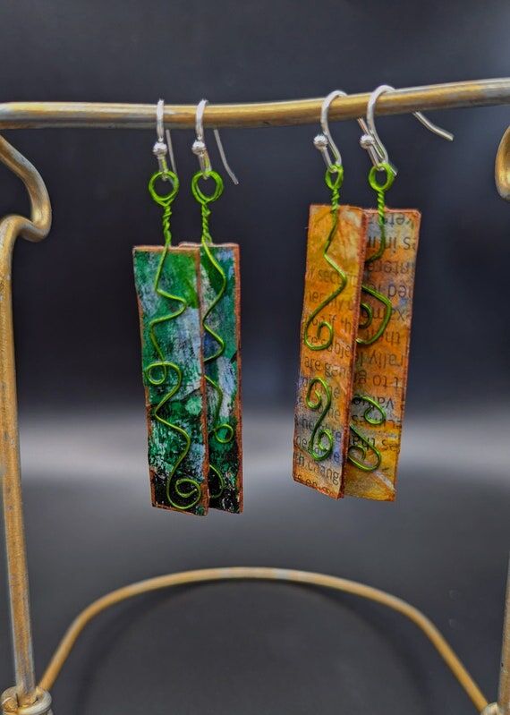 Reversible Paper Collage Earrings: Lightweigh...