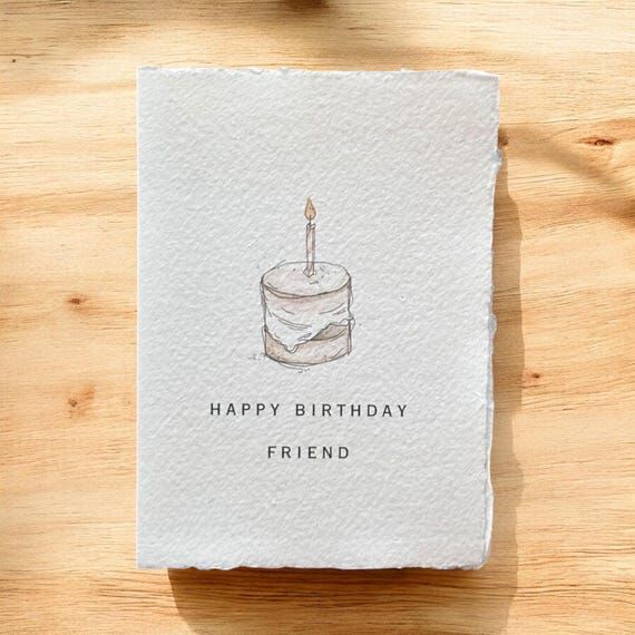 Handmade Offwhite Birthday Card: Minimalist D...