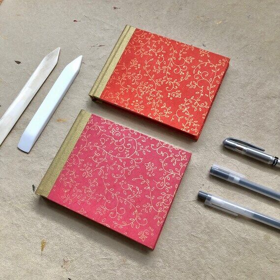 Handmade Hardcover Journal | Red & Pink Gold ...