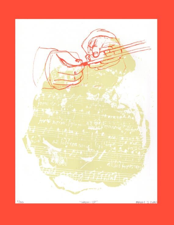 Warm-Up | Hand-Pulled Screen Print | Musician...