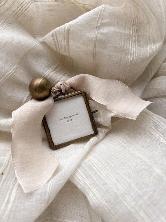 Customizable Engagement Photo Ornament: Handm...
