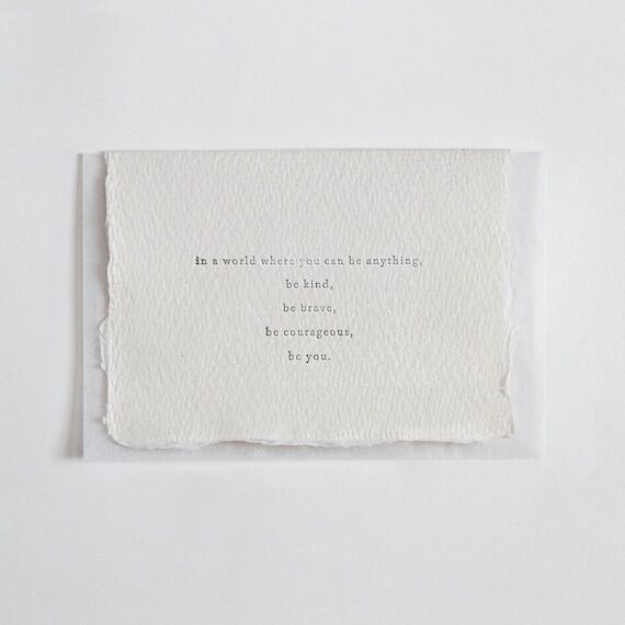 You Can Be Anything, Letterpress Mini Card on...