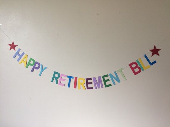 String your own personalised 'HAPPY RETIREMEN...
