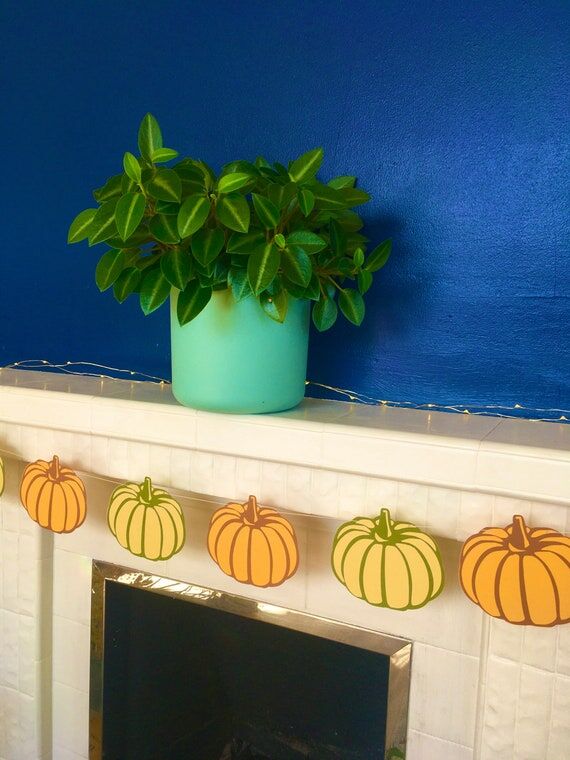 Halloween pumpkin garland, autumn bunting, fa...
