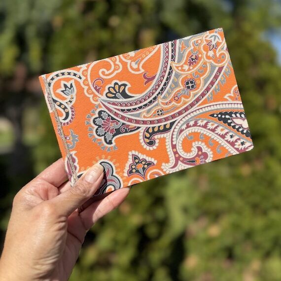 4x6 Landscape Photo Album, Orange Paisley Han...