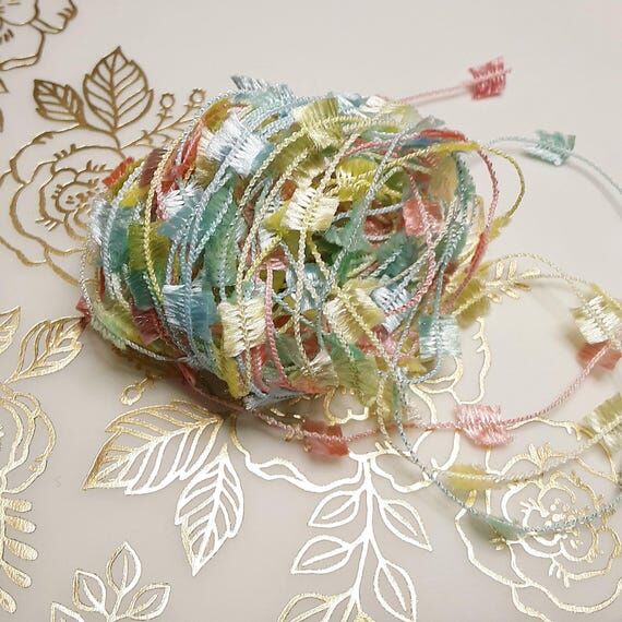 Pastel Eyelash Yarn: Scrap Fiber Art Trim (6....