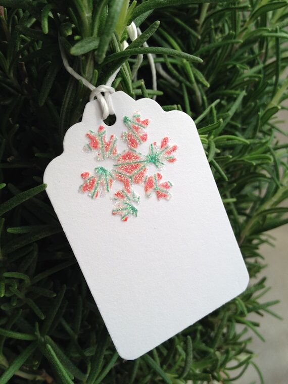 Origami Glitter Snowflake Gift Tags - Small -...