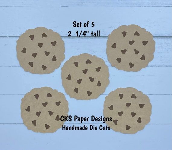 Handmade Paper Die Cut Set of 5 Chocolate Chi...