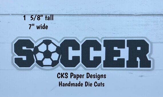 Handmade Paper Die Cut SOCCER TITLE Scrapbook...