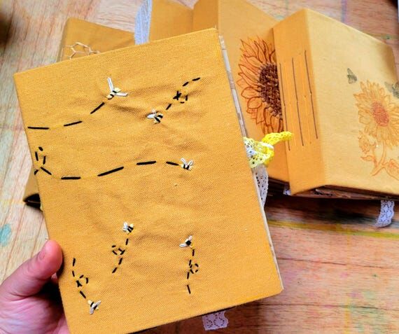 Honey Bee and Sunflower Yellow Junk Journals...