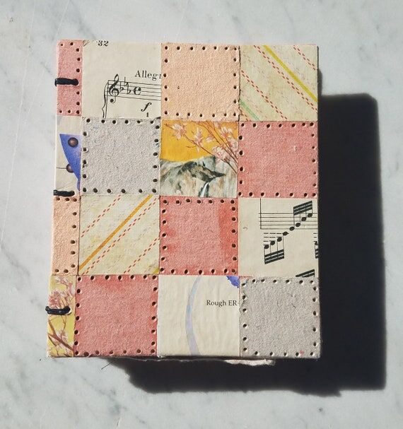 4.5x5 in. Collage Coptic Stitch Mini Sketch J...