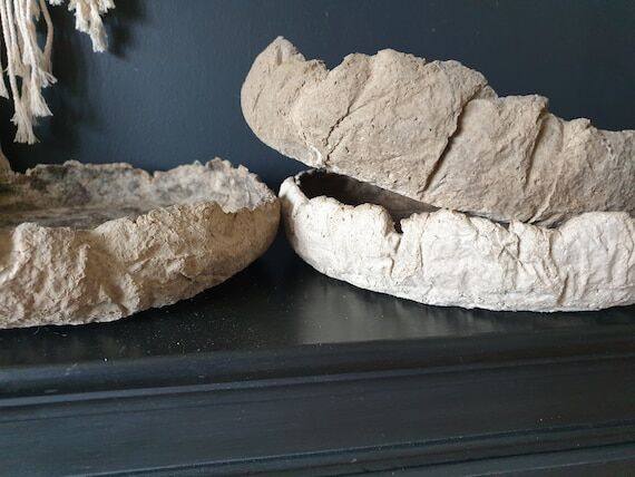 Wabi Sabi Paper Mache Raw Natural Pure Bowl ...
