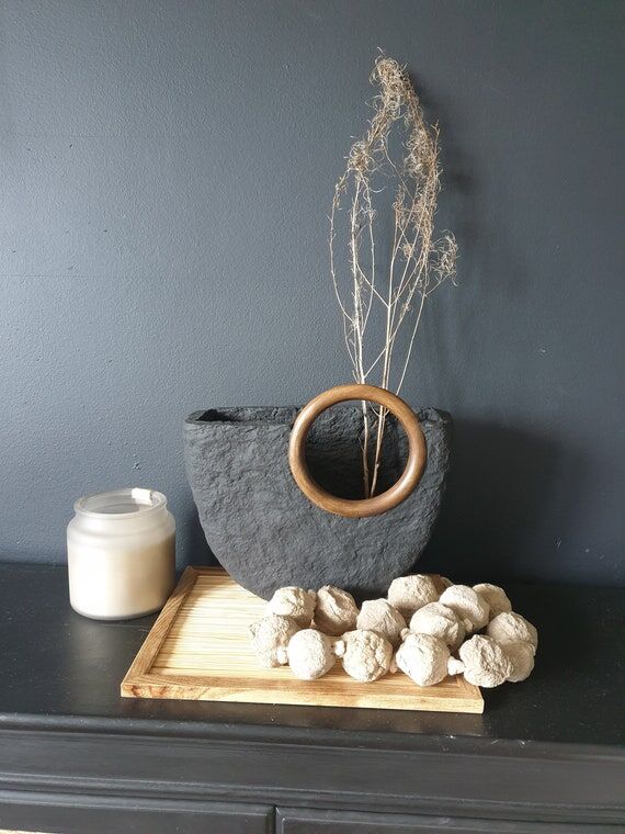 Macode Handmade Paper Mâché Vase – Modern...