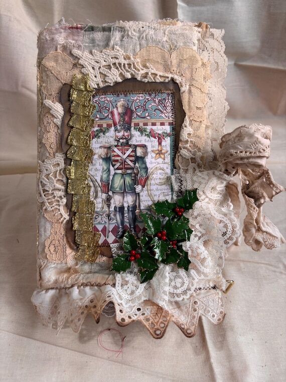 Lace Christmas Nutcracker Grungy Journal...