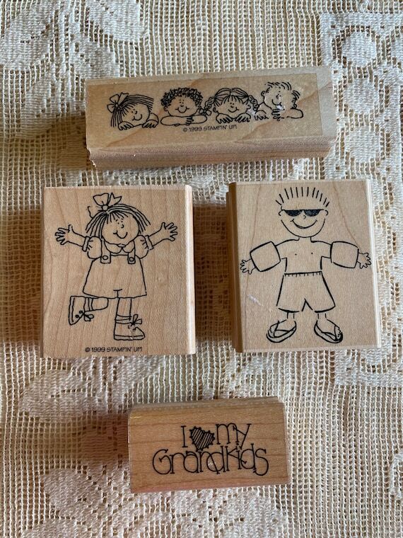 Rubber stamp set of 4 children/grandchildren...